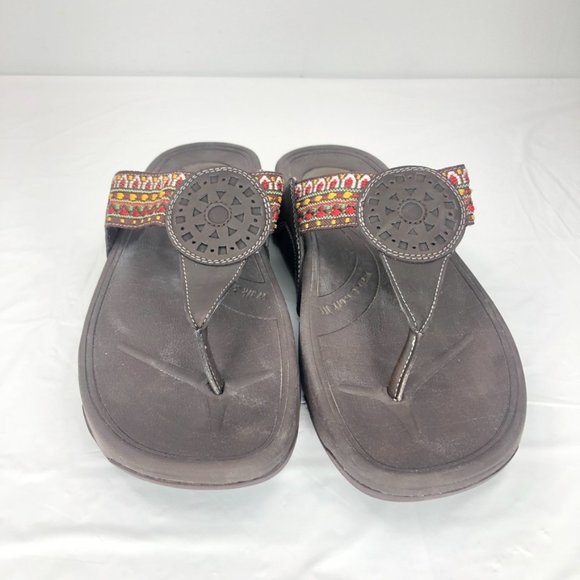 Skechers Tone Ups Cali Meow Wedge Thong Sandals, 37588, Brown, Women's 9 - Picture 2 of 7